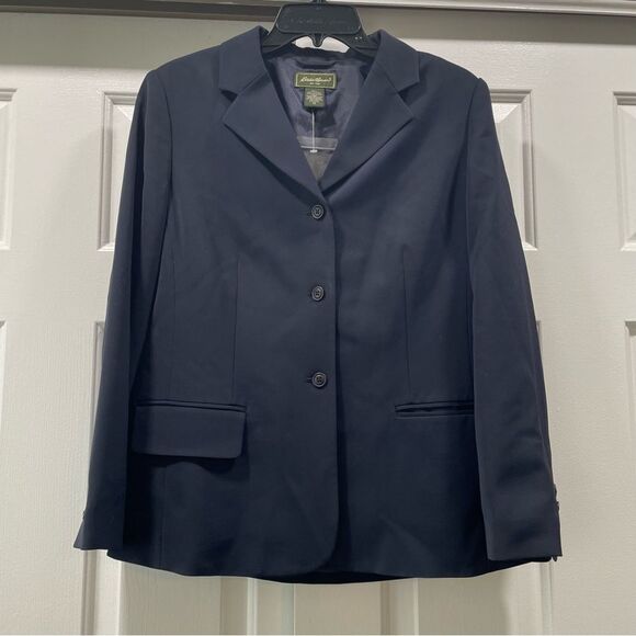 NWOT Eddie Bauer Navy Blazer Size 10P - Picture 2 of 13
